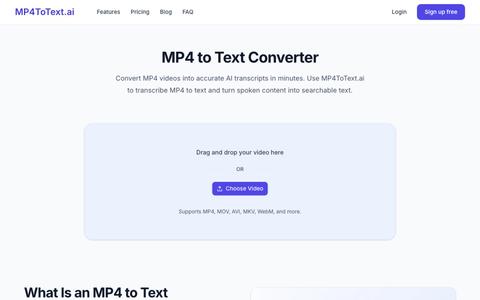 Transcribe MP4 to Text Free | Accurate AI Transcription — screenshot