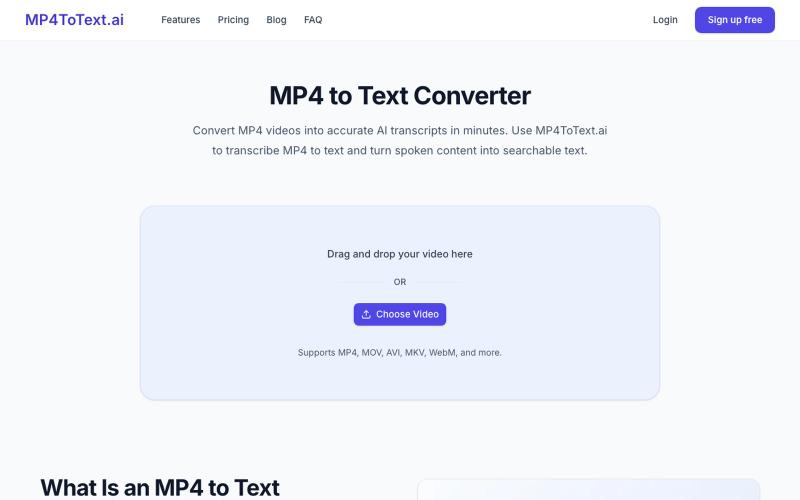 Transcribe MP4 to Text Free | Accurate AI Transcription — screenshot