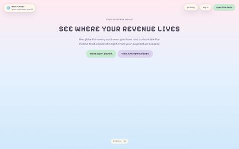 MRR Planet - your customers, as a tiny world — screenshot