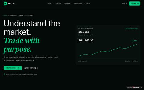 Mr. W — Understand the market. Trade with purpose. — screenshot