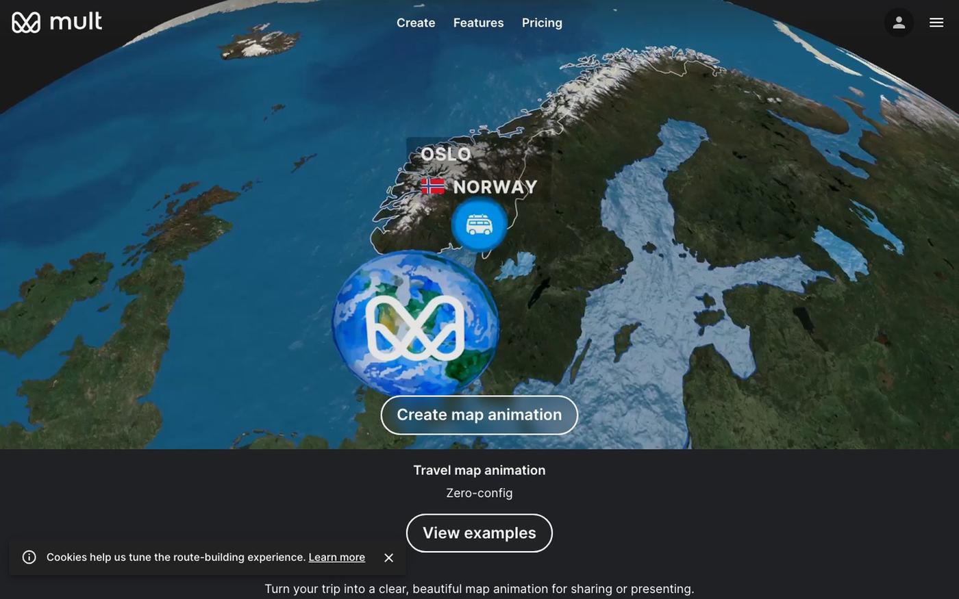 Mult.dev - Travel Map Animations — screenshot