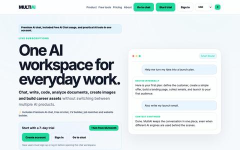 MultiAI - One AI Workspace — screenshot
