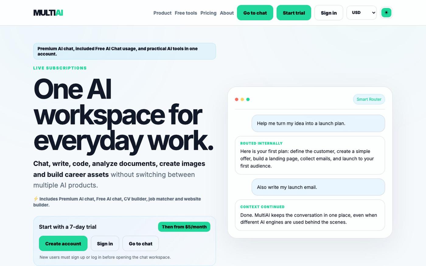 MultiAI - One AI Workspace — screenshot