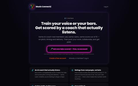 Music ConnectZ — AI Vocal & Rap Coach, Collabs, Paid Gigs — screenshot