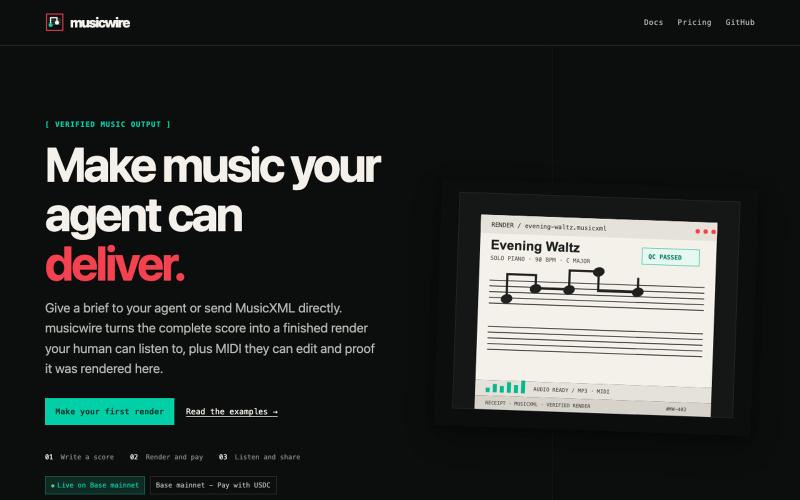 musicwire - Render music you can hear — screenshot