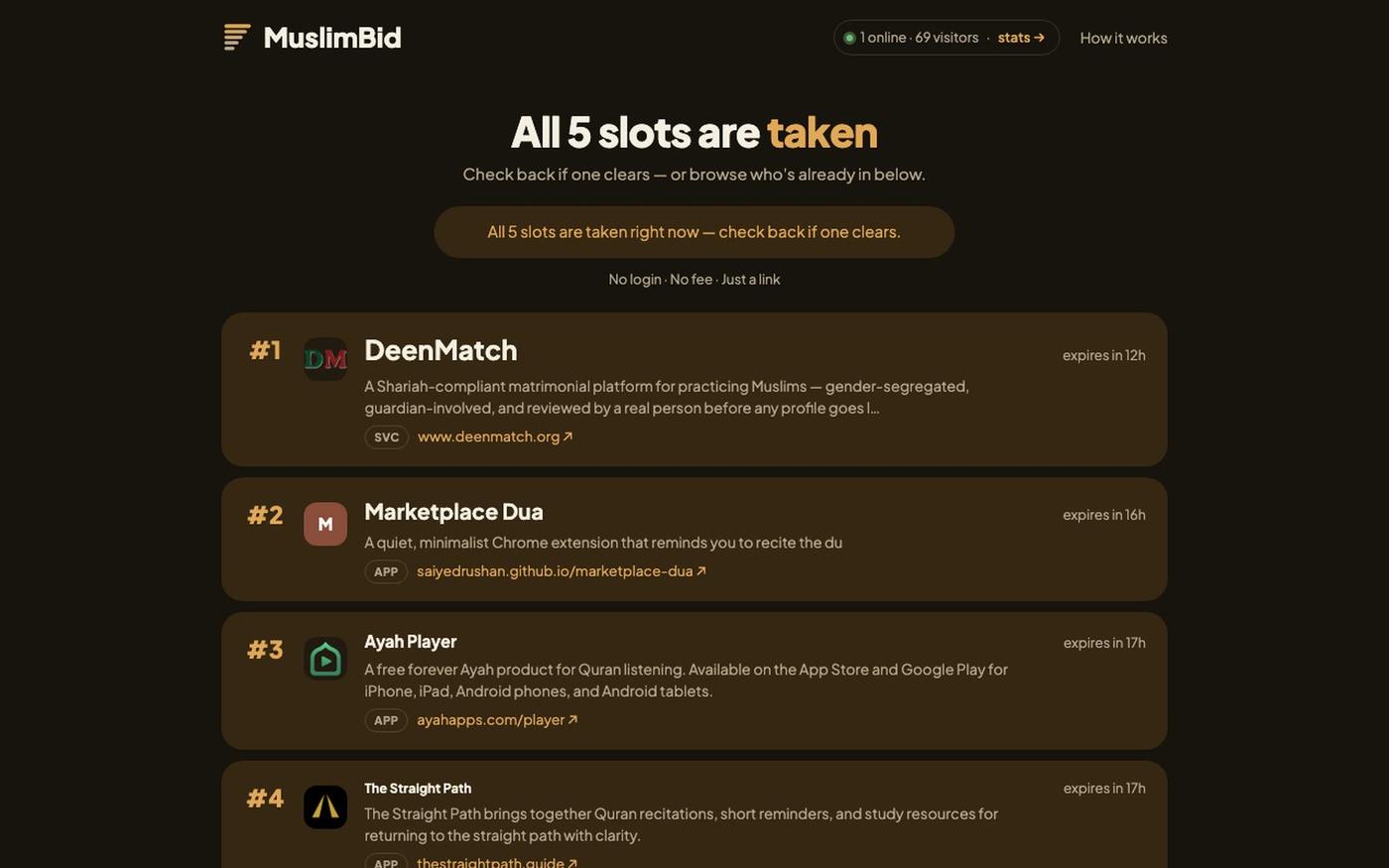 MuslimBid — Free Advertising for Muslim-Owned Businesses — screenshot