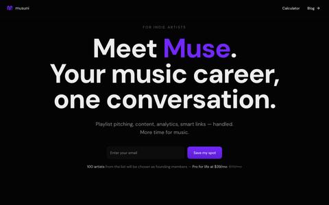 Musuni — Your AI-Powered Music Career Manager | Join Free — screenshot