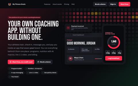 My Fitness Goals | White-Label Coaching App for Personal Trainers — screenshot