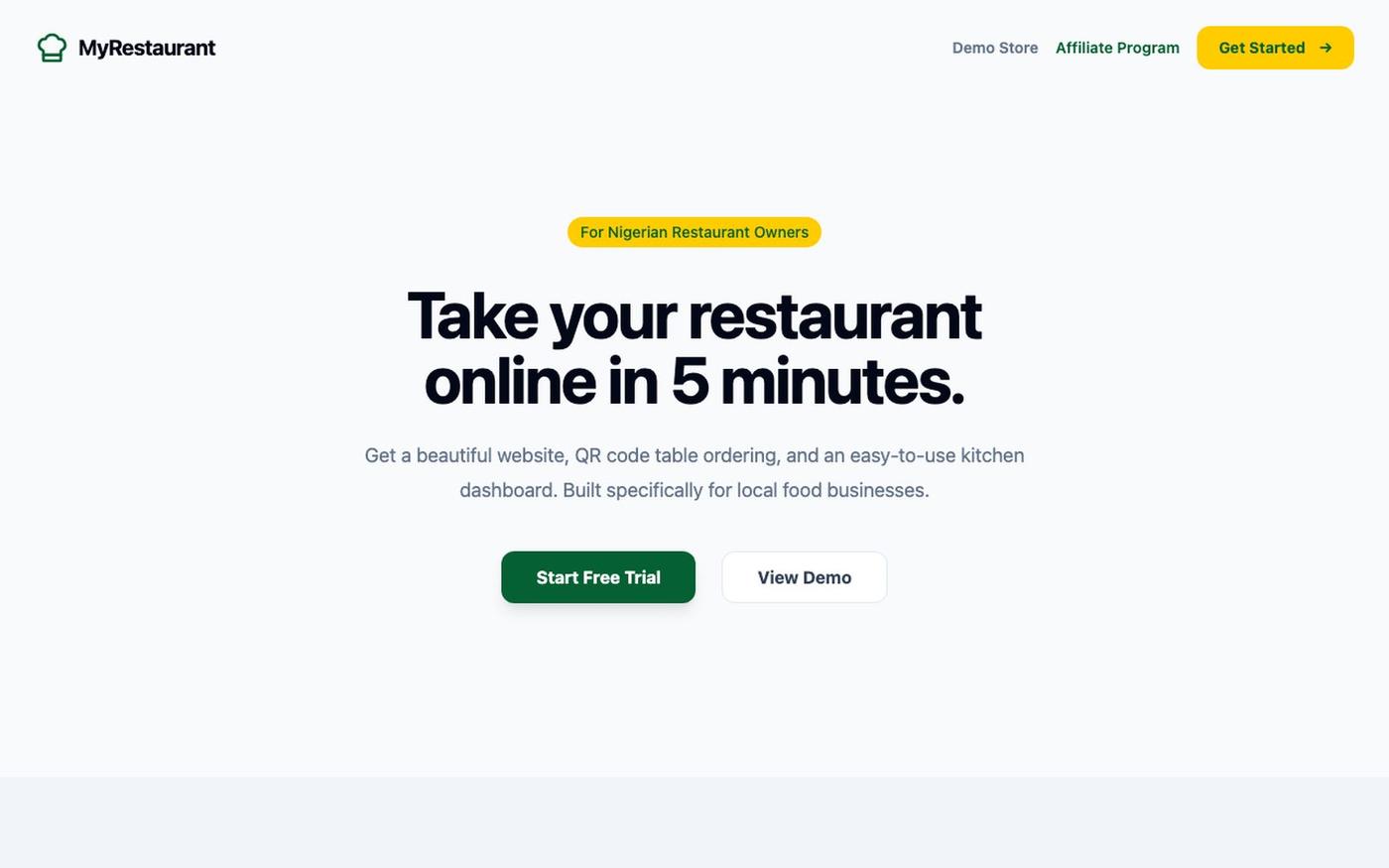 MyRestaurant — screenshot