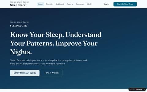 Sleep Score™ — Sleep Tracking Without a Wearable | Fix My Brain Today — screenshot