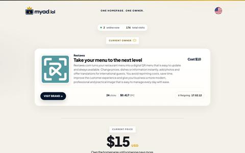 MyAd.lol | One Ad. One Homepage. One Owner. — screenshot