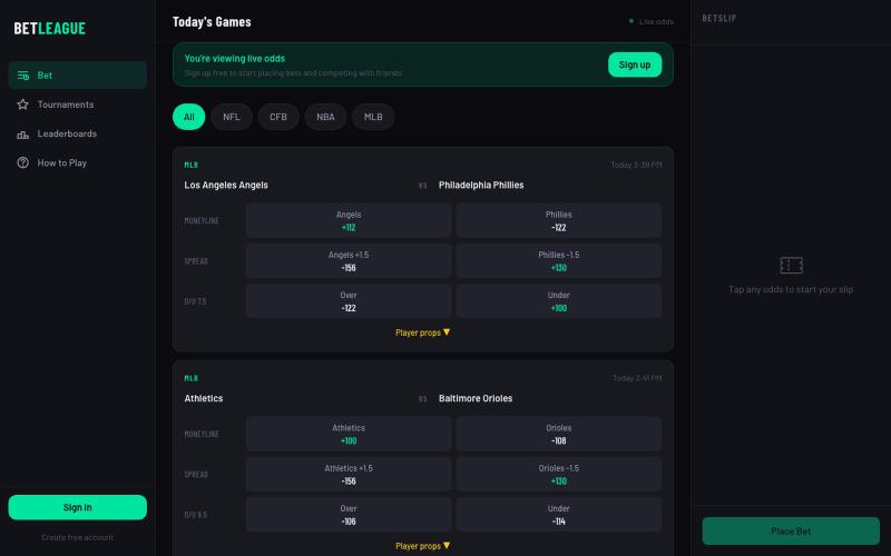 BetLeague — screenshot