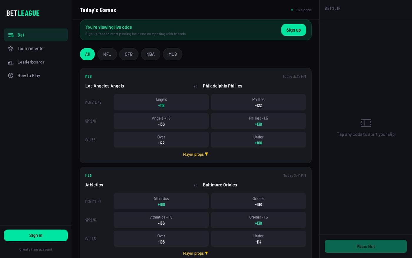 BetLeague — screenshot