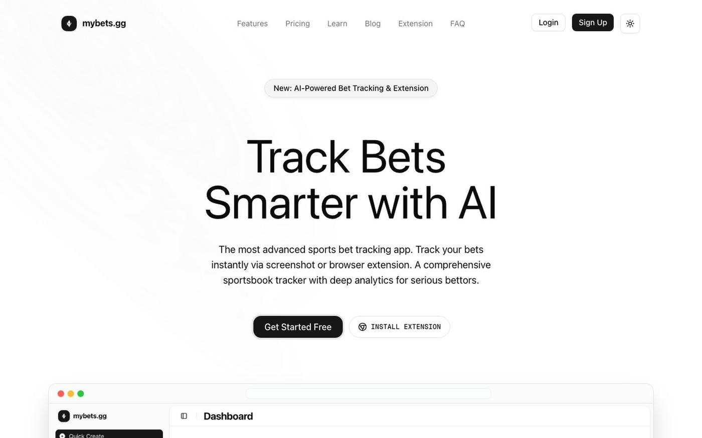 Mybets.gg — AI Sports Bet Tracker — screenshot