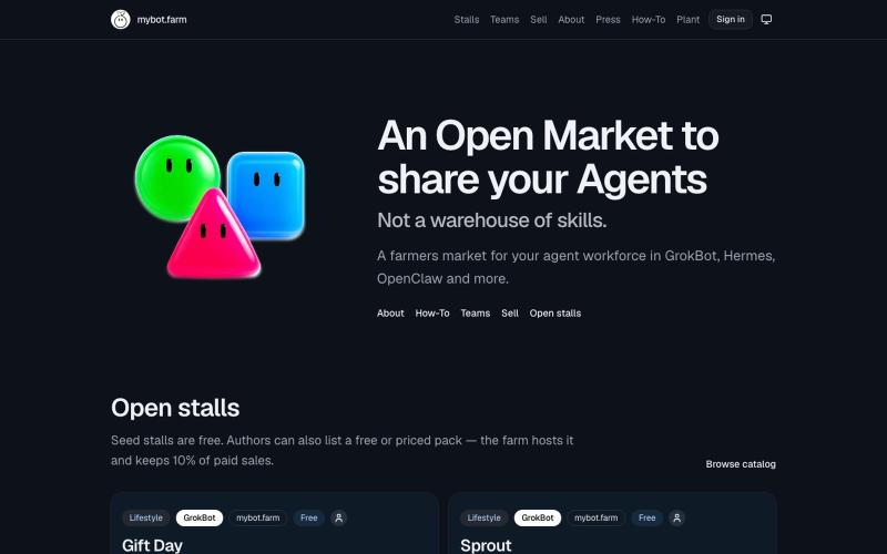 My Bot Farm — An Open Market to share your Agents — screenshot