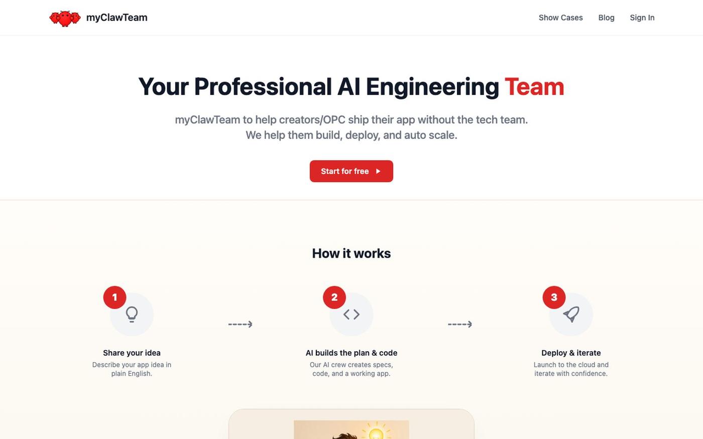 AI Team for Creators — screenshot