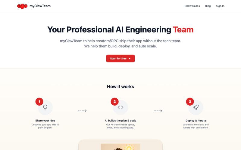 AI Team for Creators — screenshot