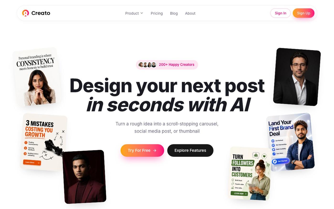 Creato — AI Content Creation Platform for Creators — screenshot