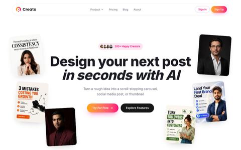 Creato — AI Content Creation Platform for Creators — screenshot