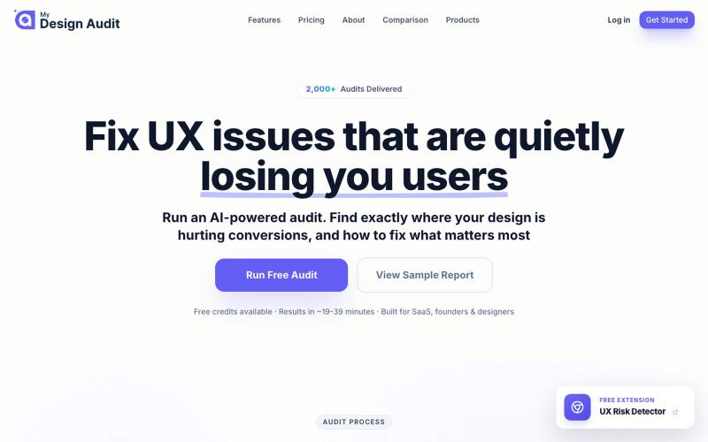 My Design Audit - Professional AI UI/UX Audits — screenshot