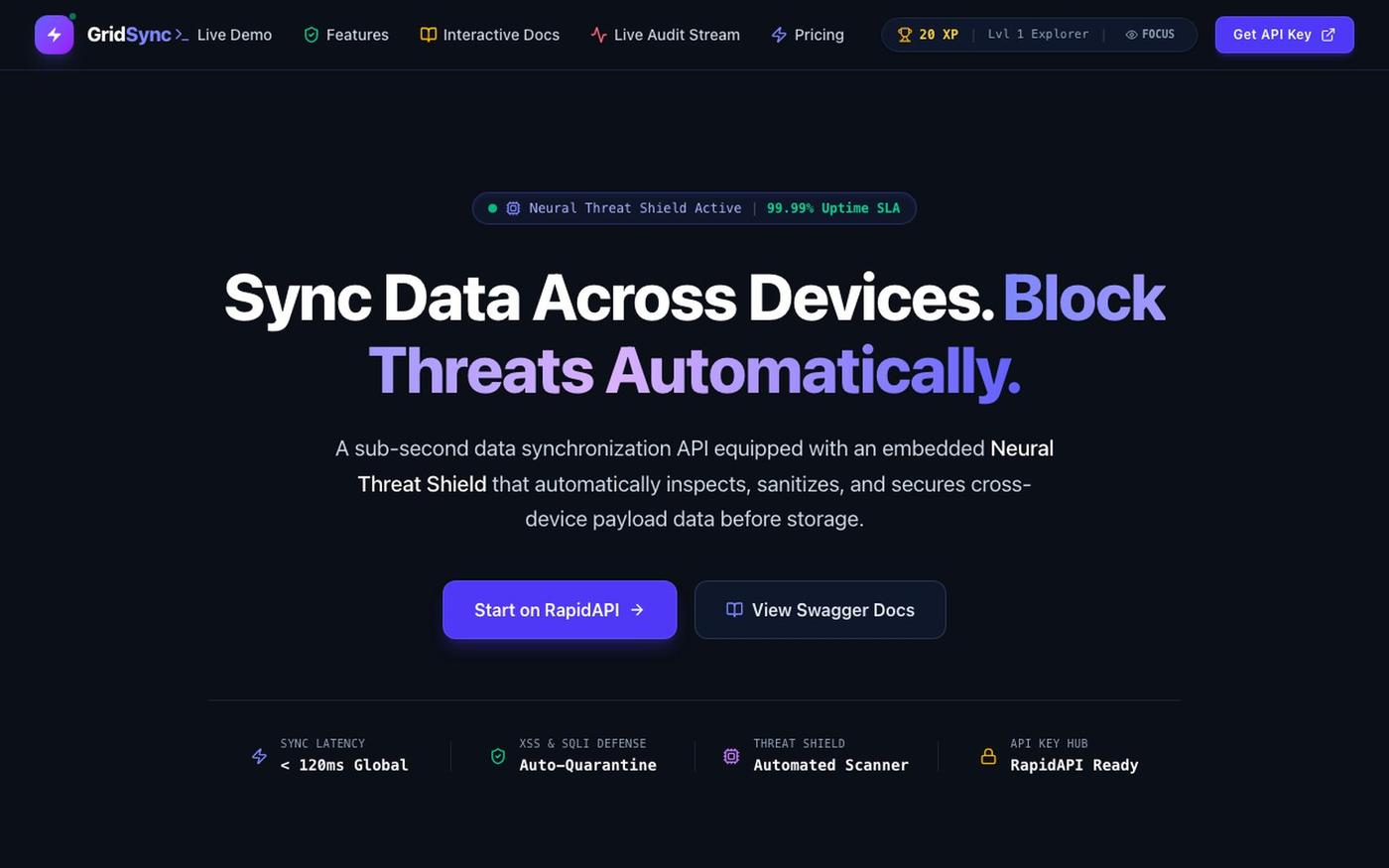 GridSync — Neural Threat Shield & Data Sync Firewall — screenshot