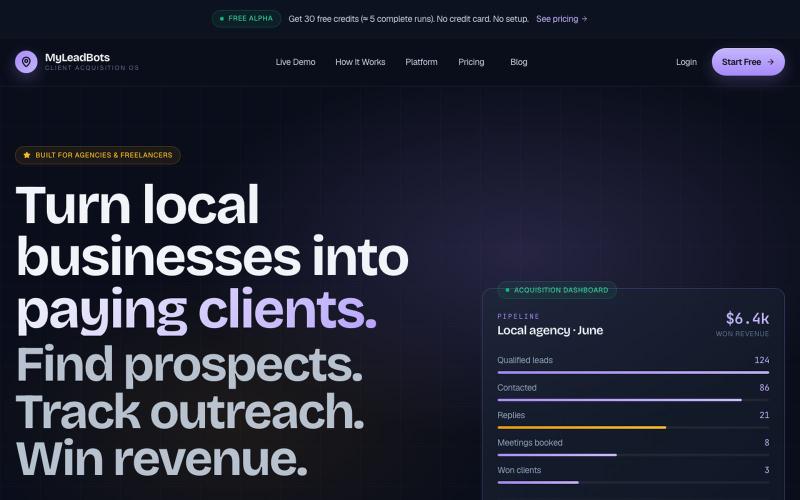MyLeadBots — Google Maps Lead Generation Tool for Agencies. — screenshot