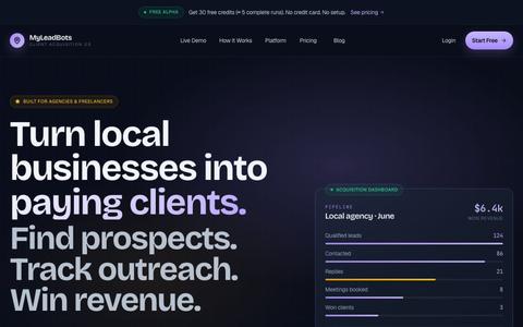 MyLeadBots — Google Maps Lead Generation Tool for Agencies. — screenshot