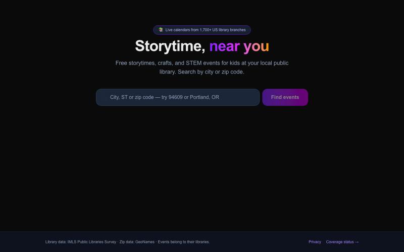 Library Storytime — free kids' events at your local library — screenshot