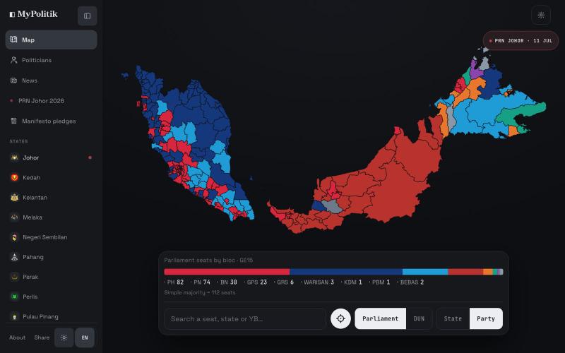 MyPolitik — Map Malaysia's Representatives — screenshot