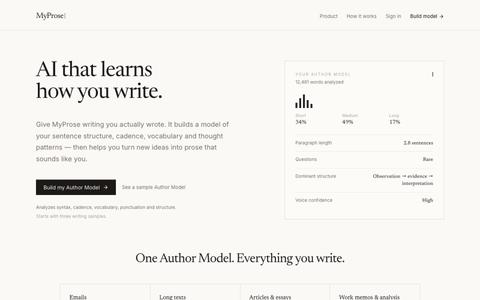 Prose — AI that learns how you write — screenshot