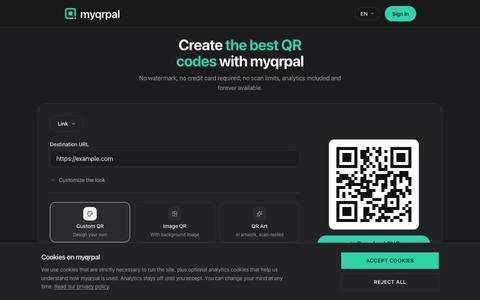 myqrpal — Free QR Code Generator That Never Expires — screenshot