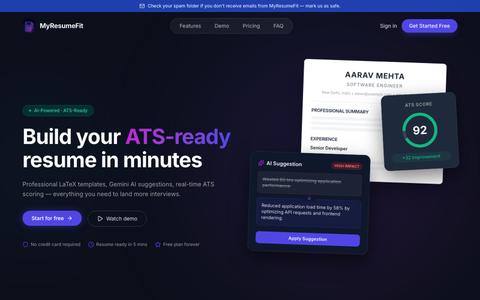MyResumeFit – AI Resume Builder for ATS Friendly Resumes — screenshot