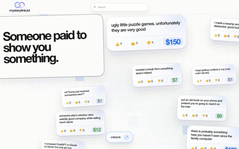 MysteryLink — Someone paid to show you something. — screenshot