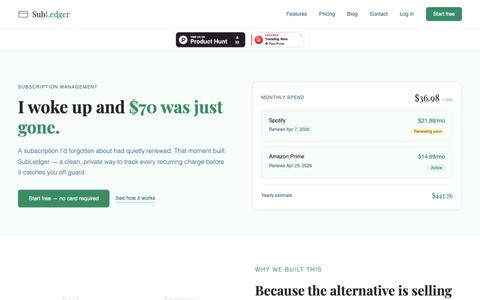 SubLedger - Privacy-first Subscription Tracker — screenshot