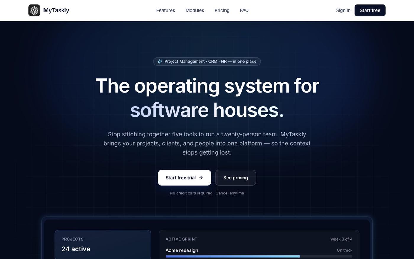 MyTaskly — The operating system for software houses — screenshot
