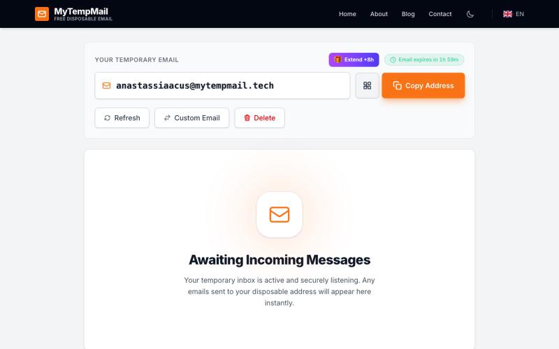 Temp Mail - Disposable Temporary Email Addresses — screenshot