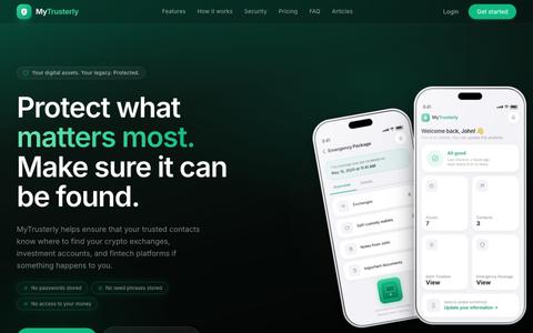 MyTrusterly | Digital Asset Emergency Planning Platform — screenshot