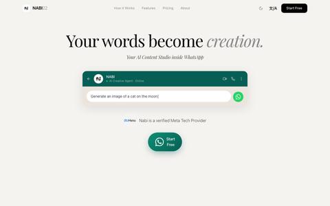 NABI — Autonomous Creative Agent on WhatsApp | NABI22 — screenshot