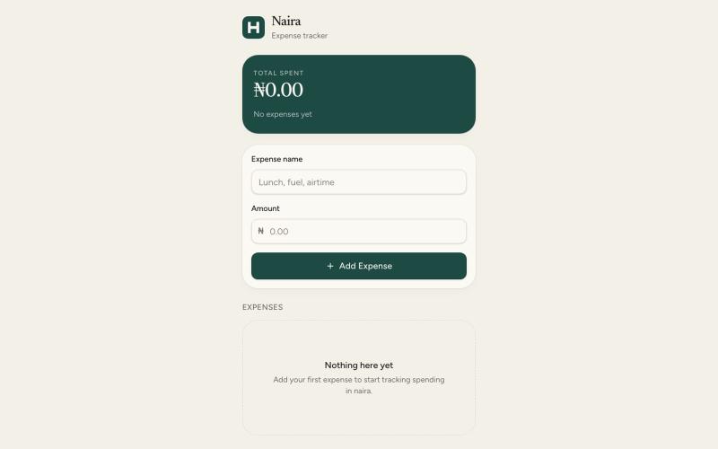 Naira — screenshot