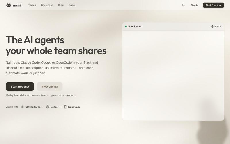 Nairi - Your team's personal agent — screenshot