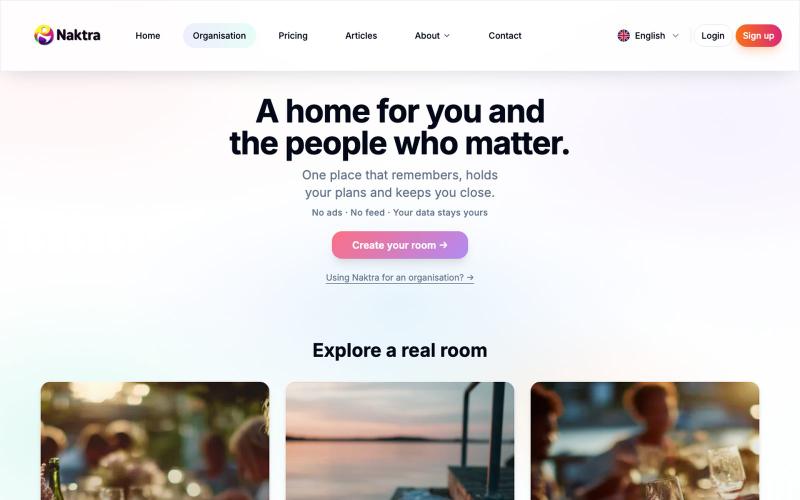 Naktra – Rooms for the people who matter — screenshot