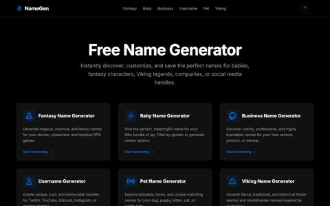 Free Name Generator - Magic, Baby, Business, Viking & Usernames | Free Name Gene — screenshot