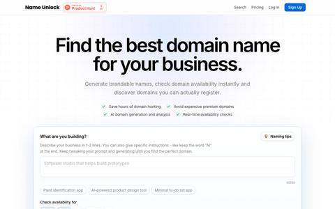 Find the Best Available Business Name | Name Unlock — screenshot