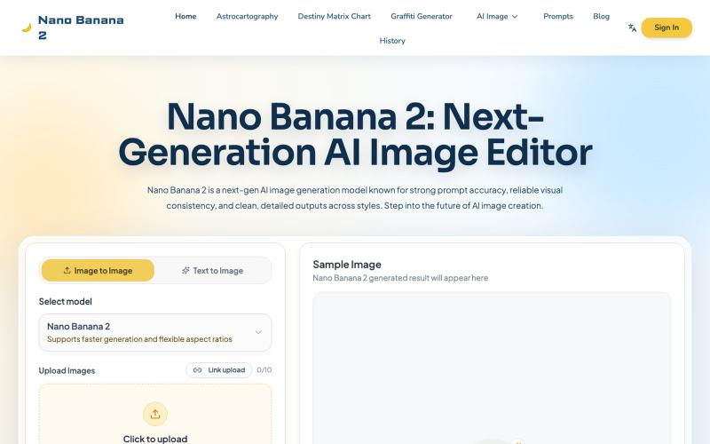 Nano Banana 2 free try Next-Generation AI Image Editor & Photo Editor — screenshot