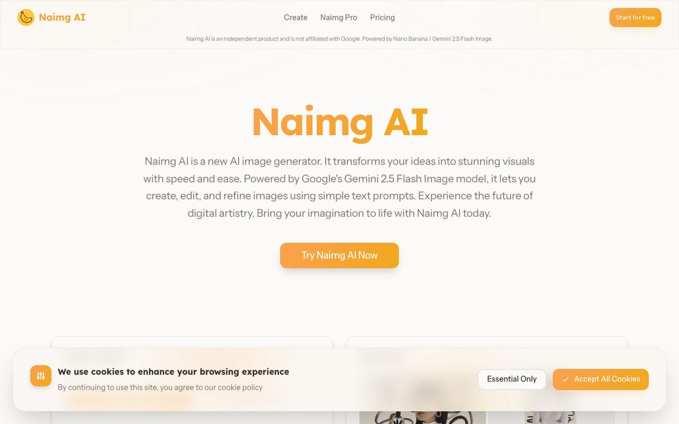Naimg AI: AI Image Generator for Instant Creativity — screenshot