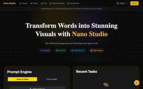 Nano Studio - AI Image Editor | Say It, See It — screenshot