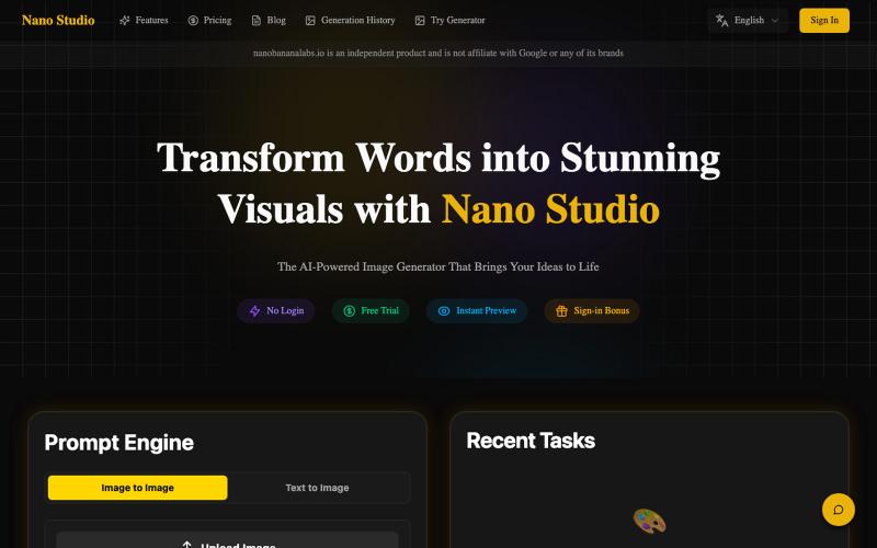 Nano Studio - AI Image Editor | Say It, See It — screenshot