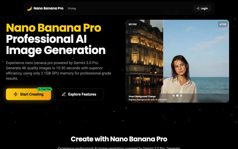 Nano Banana Pro - AI Image Generation Platform — screenshot