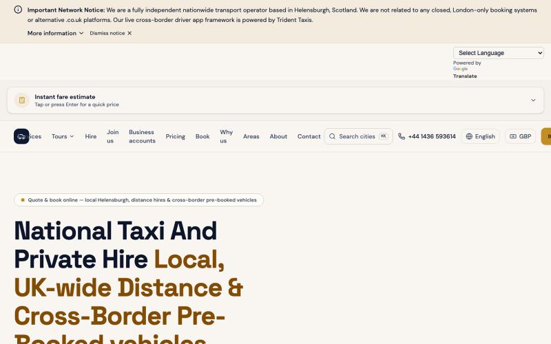 National Taxi And Private Hire — Worldwide Transfers — screenshot