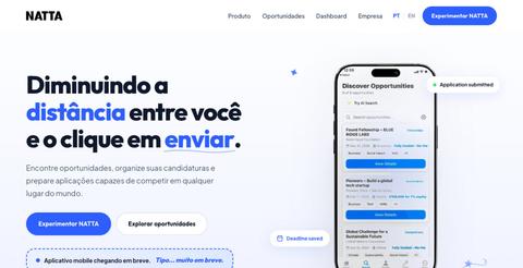 NATTA — Encontre oportunidades e conquiste candidaturas globais — screenshot
